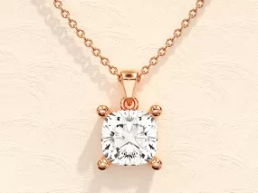 1.0 CT Cushion Moissanite Diamond Solitaire Necklace