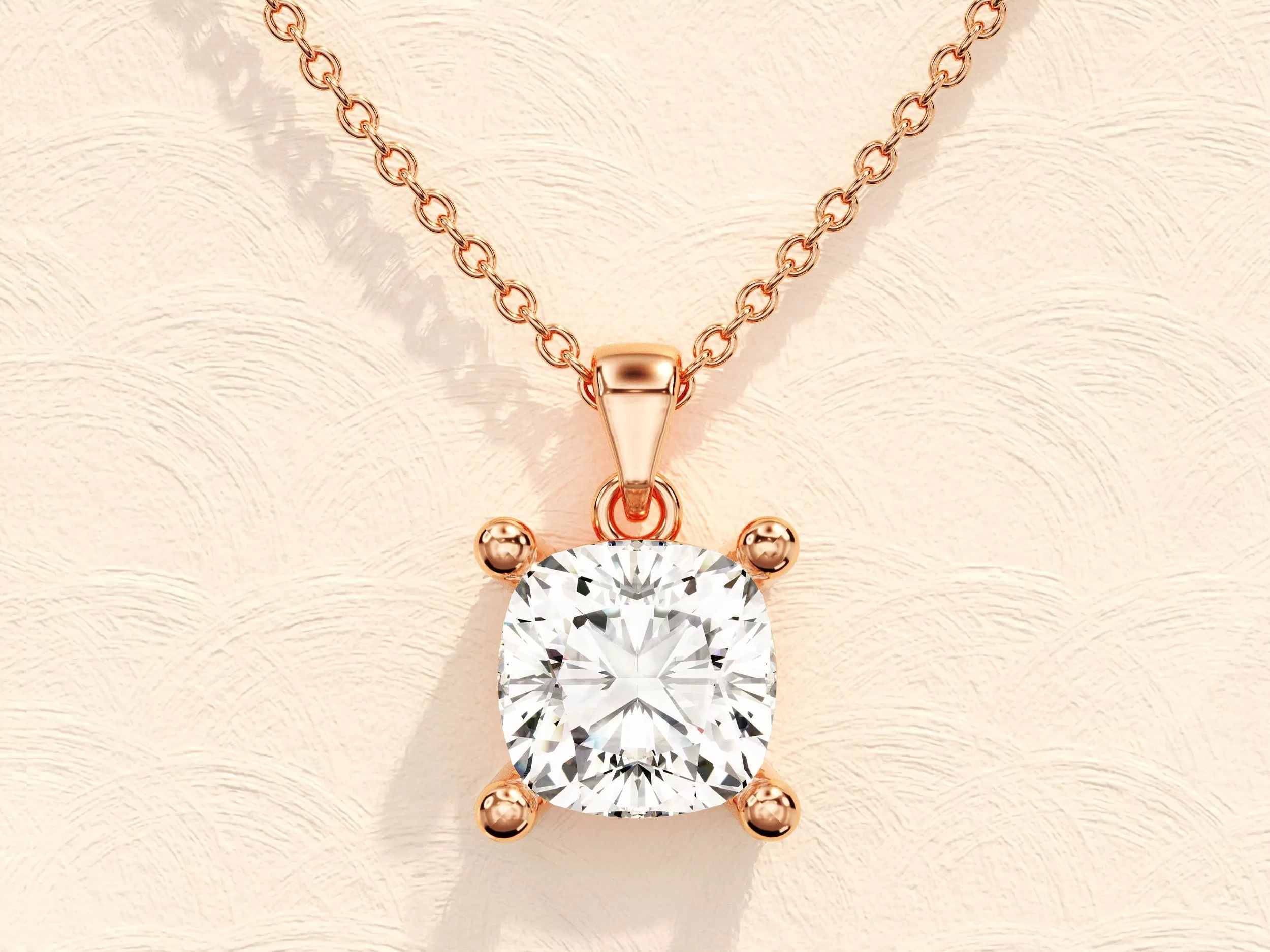 1.0 CT Cushion Moissanite Diamond Solitaire Necklace