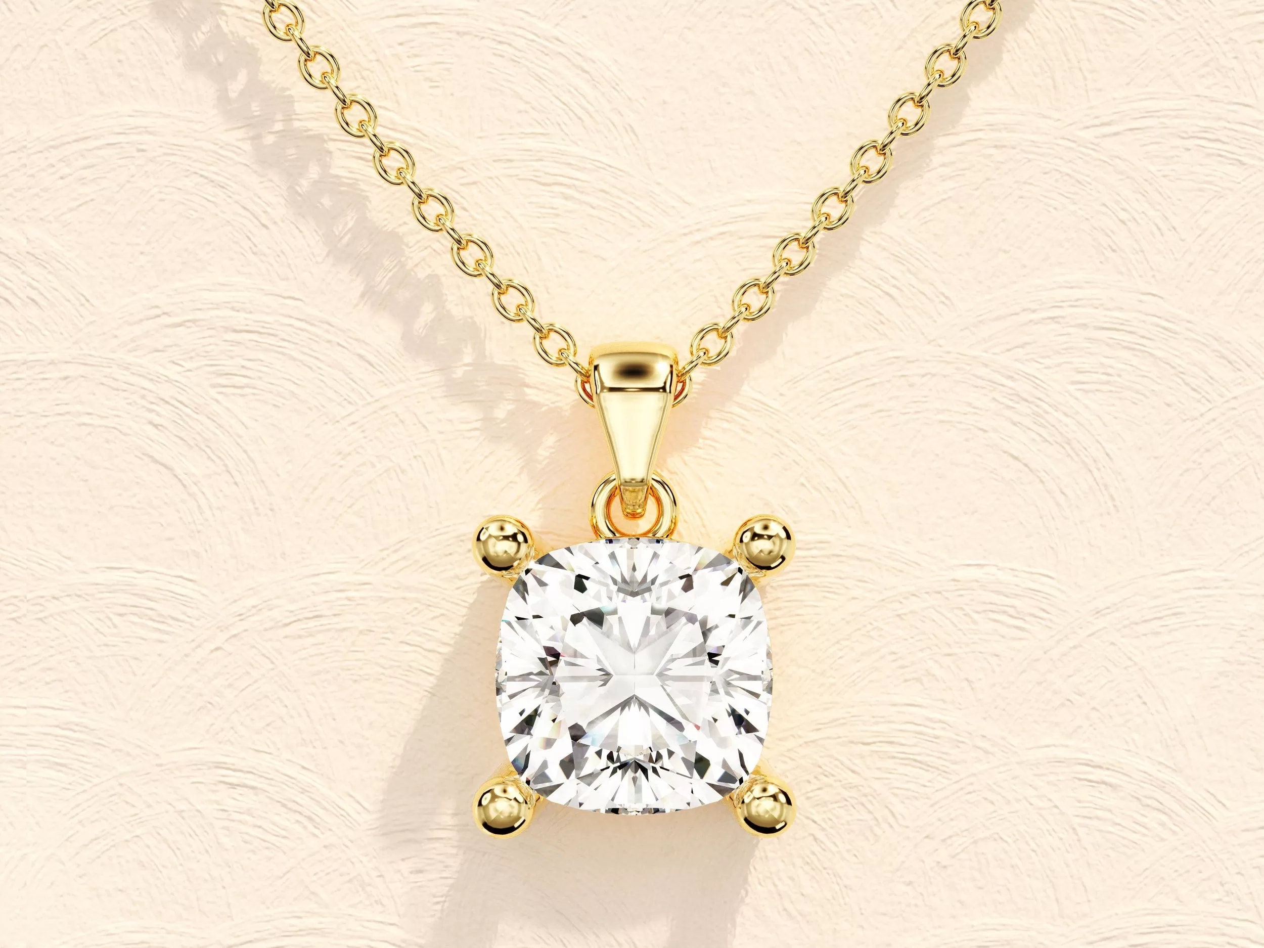 1.0 CT Cushion Moissanite Diamond Solitaire Necklace