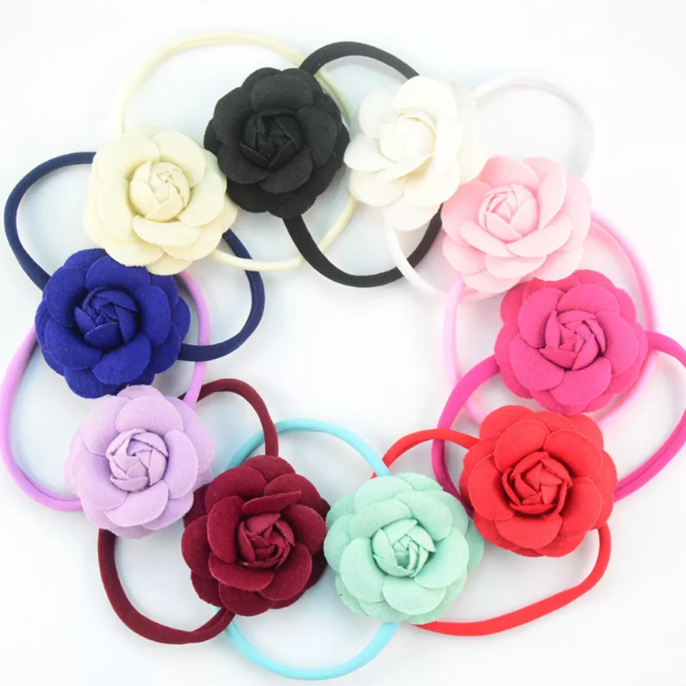 10PCS  About 33cm Nylon Baby Headbands Run-Resistant Headbands Wholesale nylon elastic one size fits all Stretchy Baby Headbands DIY Baby Headbands color 14