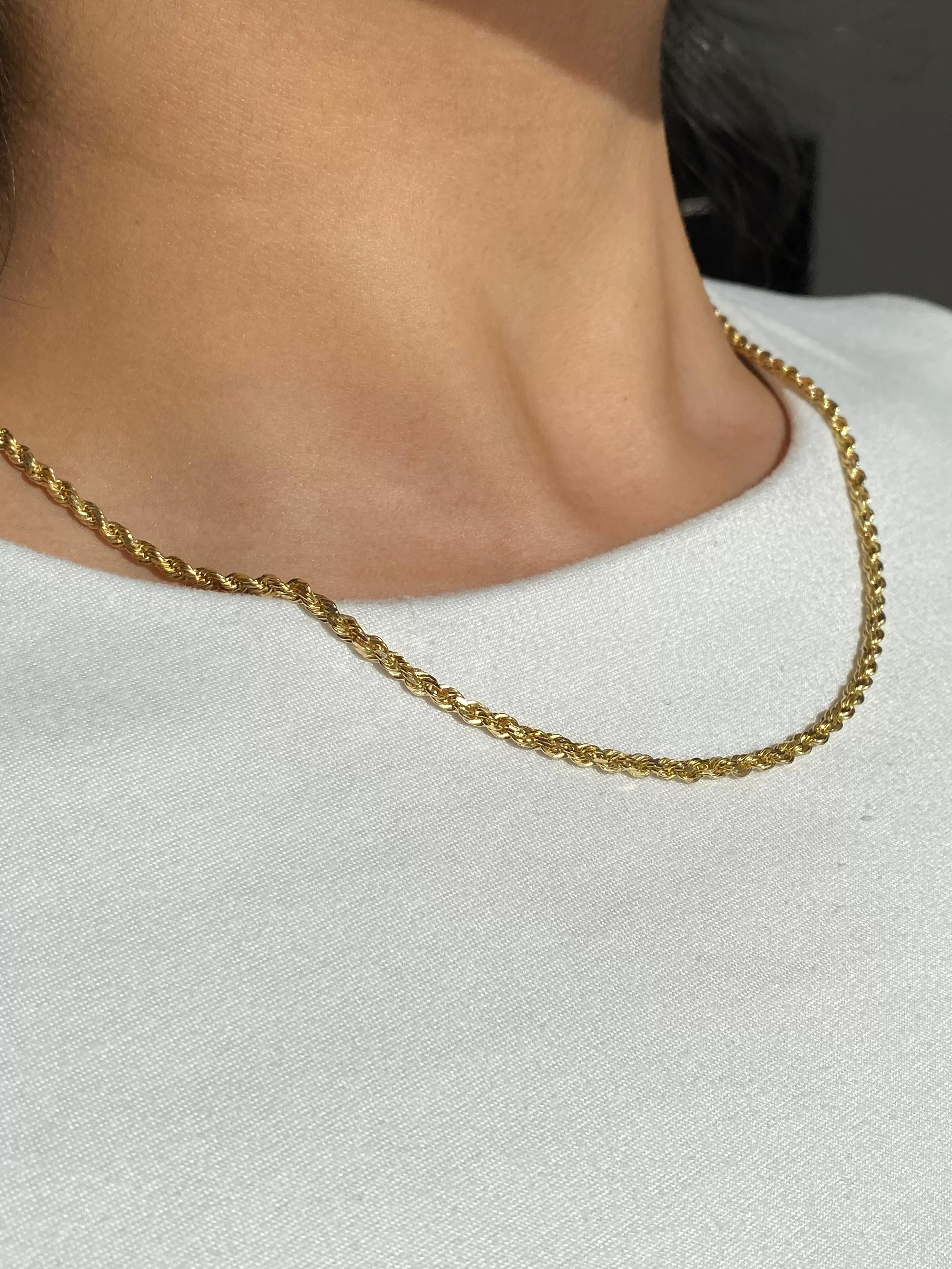 14K Yellow Gold Solid 2.70MM Rope Chain