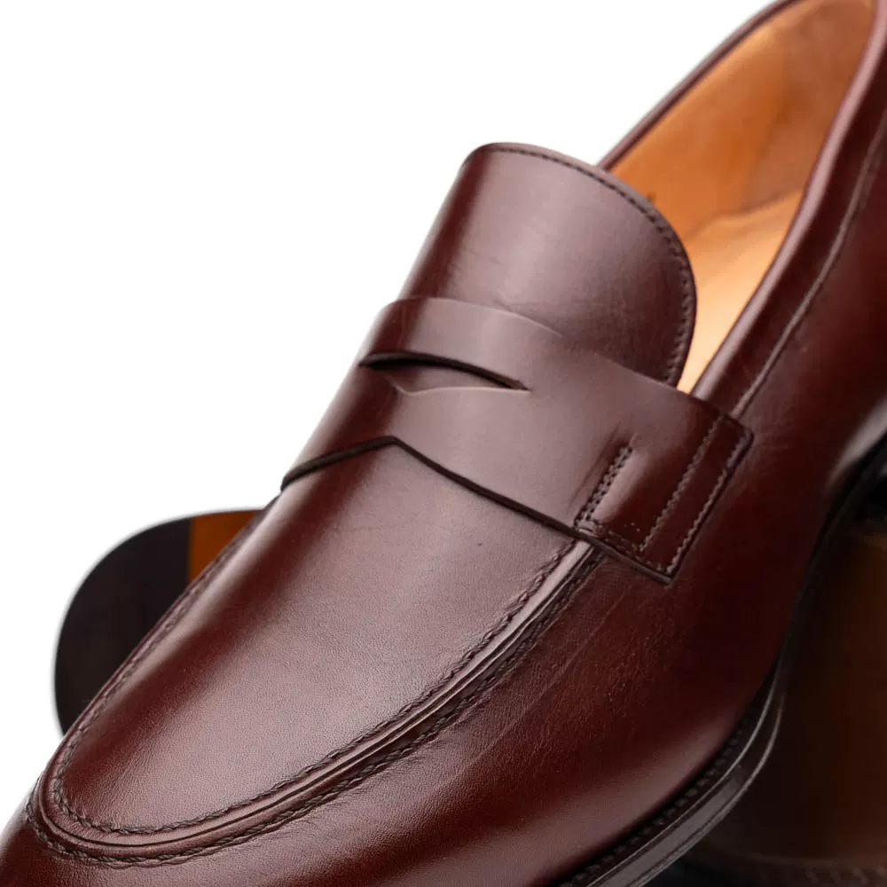 15-200-BRG ROMA Calfskin Penny Loafer, Burgundy