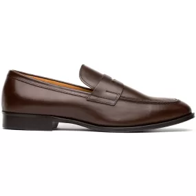 15-200-NIC ROMA Calfskin Penny Loafer, Nicotine