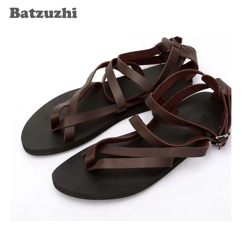 2020 New Men Sandals Men Summer Shoes Leather Roman Sandals Shoes Soft Comfortable Zapatos Mujer Gla