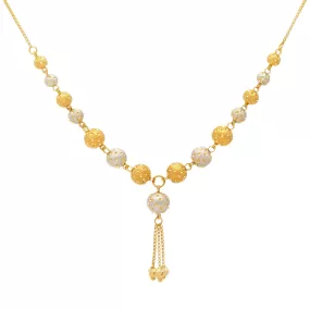 22K Yellow & White Gold Beaded Chain (17.4gm)