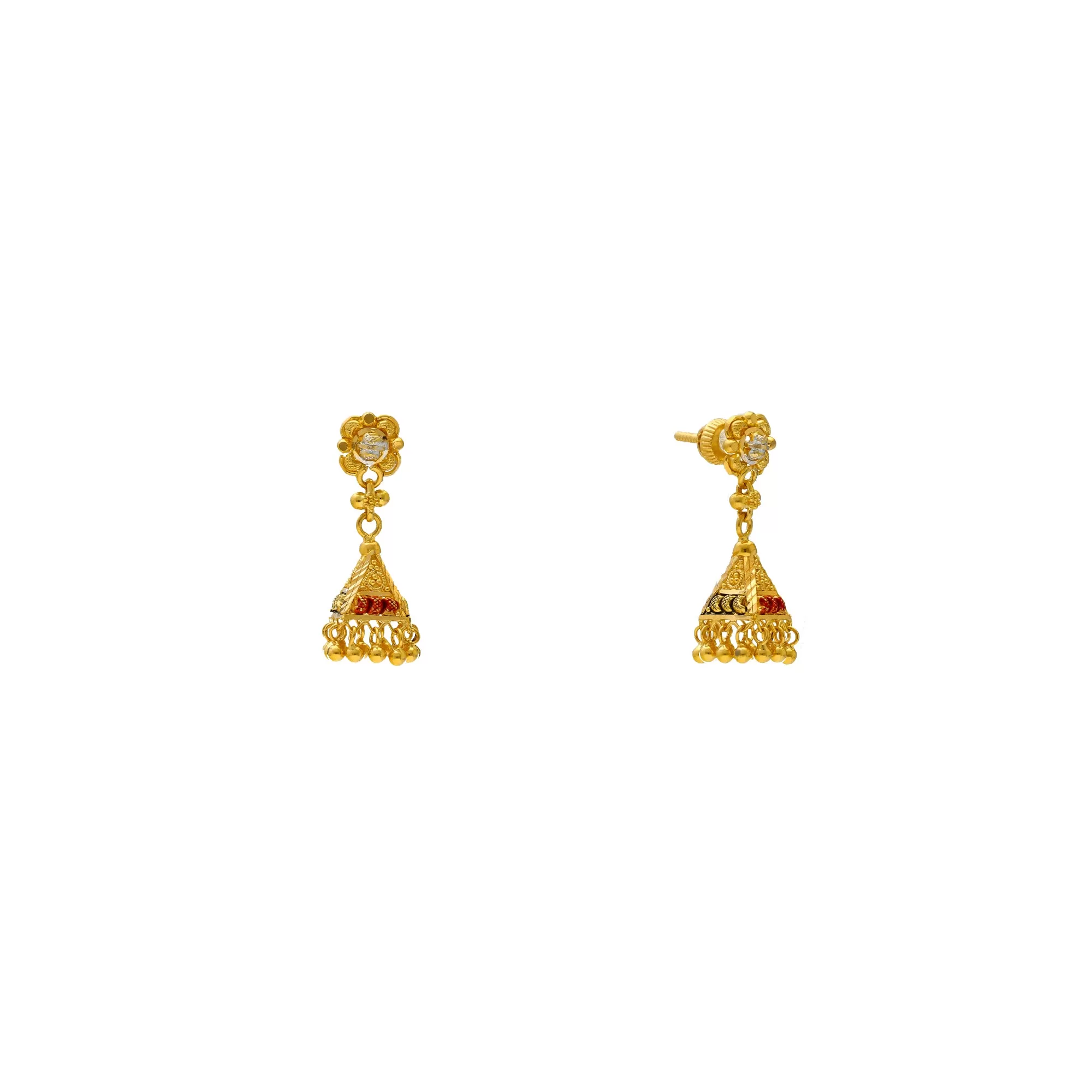 22K Yellow Gold Earrings (5.9gm)