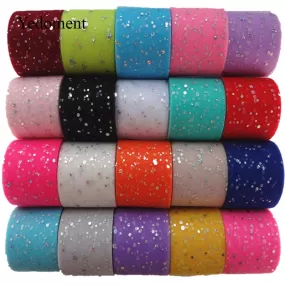 25Yards/Roll 6.5Cm Glitter Sequin Tulle Roll Wedding Decoration Tulle Fabric Tutu Dress Diy Organza