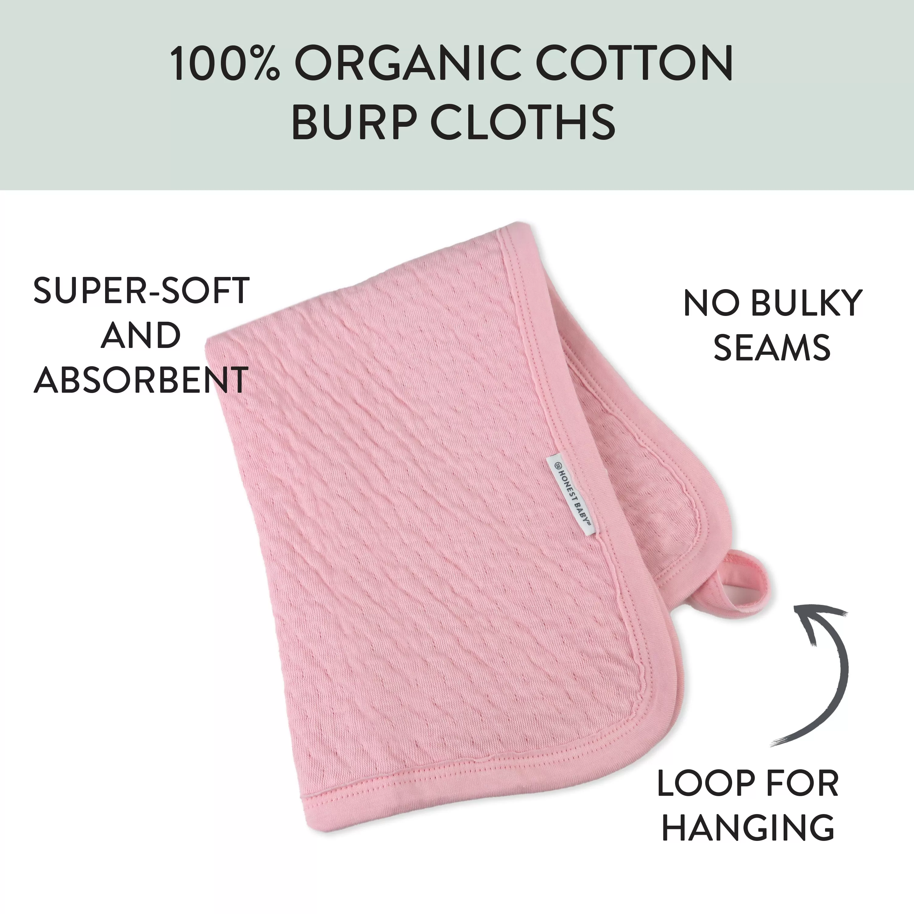 3-Pack Organic Cotton Matelasse Burp Cloths