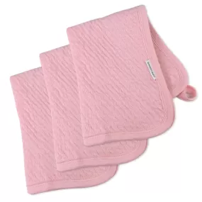 3-Pack Organic Cotton Matelasse Burp Cloths