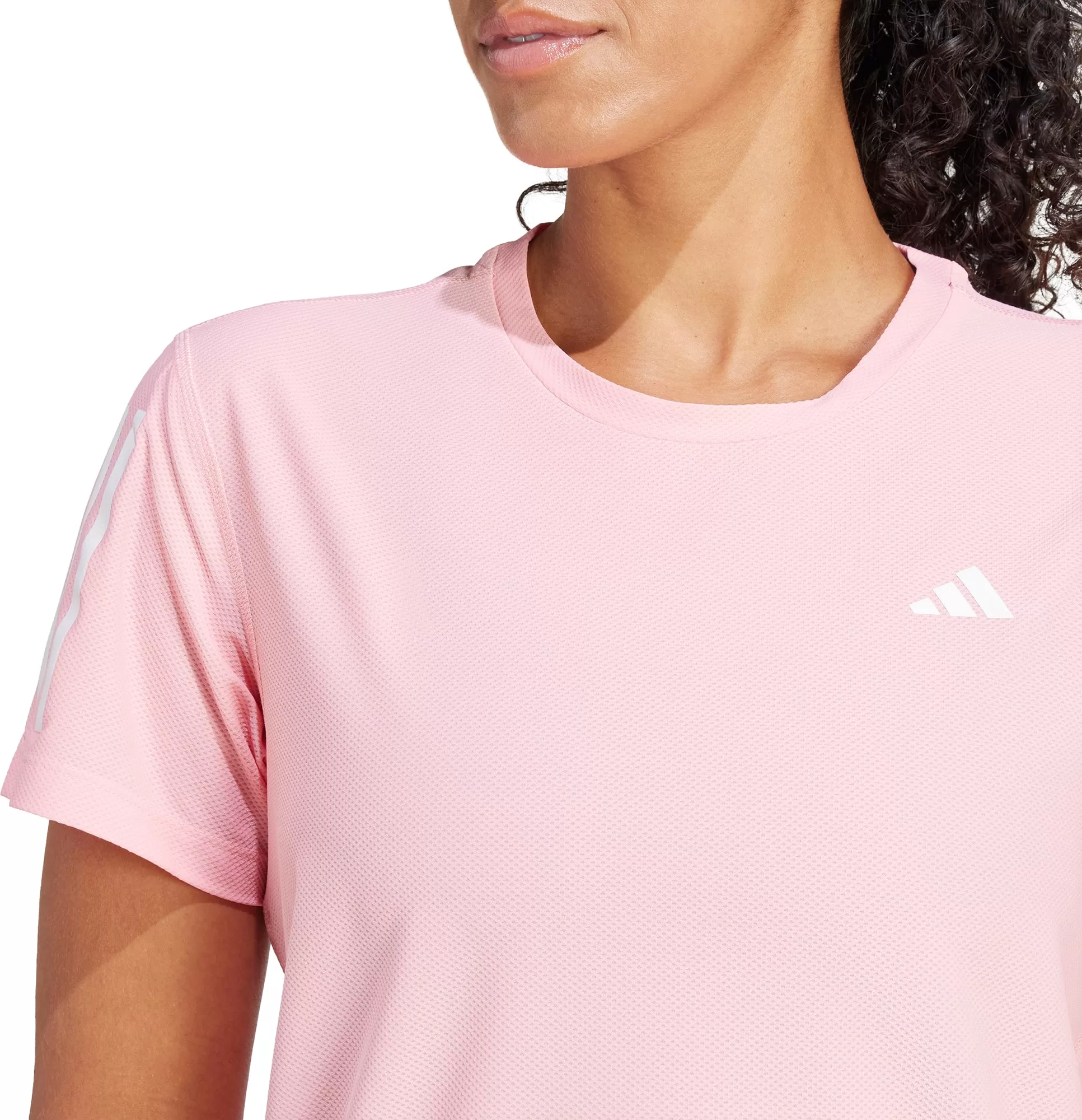 adidas Own The Run Short Sleeve Womens Running Top - Pink