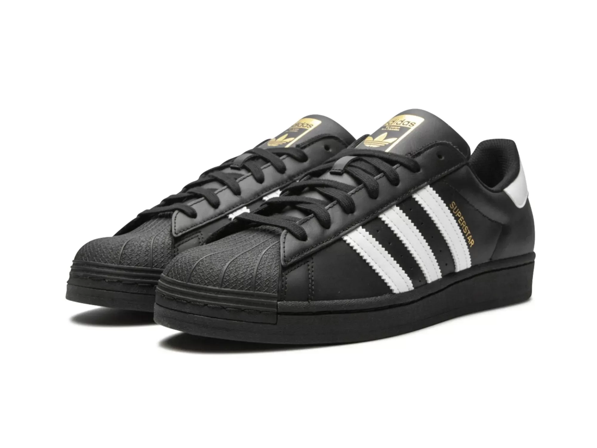 Adidas Superstar "Core Black Cloud White Gold"