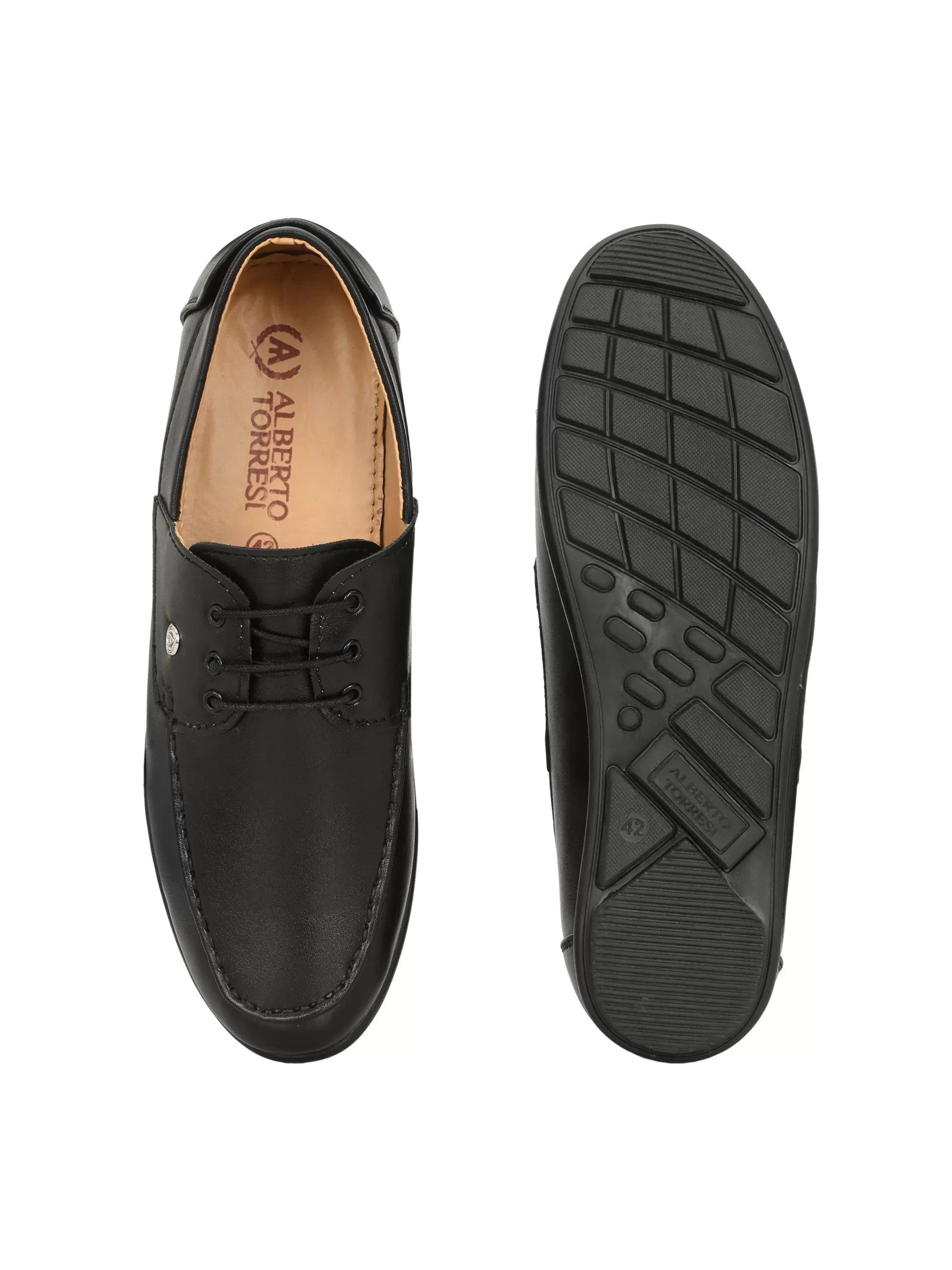 Alberto Torresi Moore Men's Black Boat Shoes