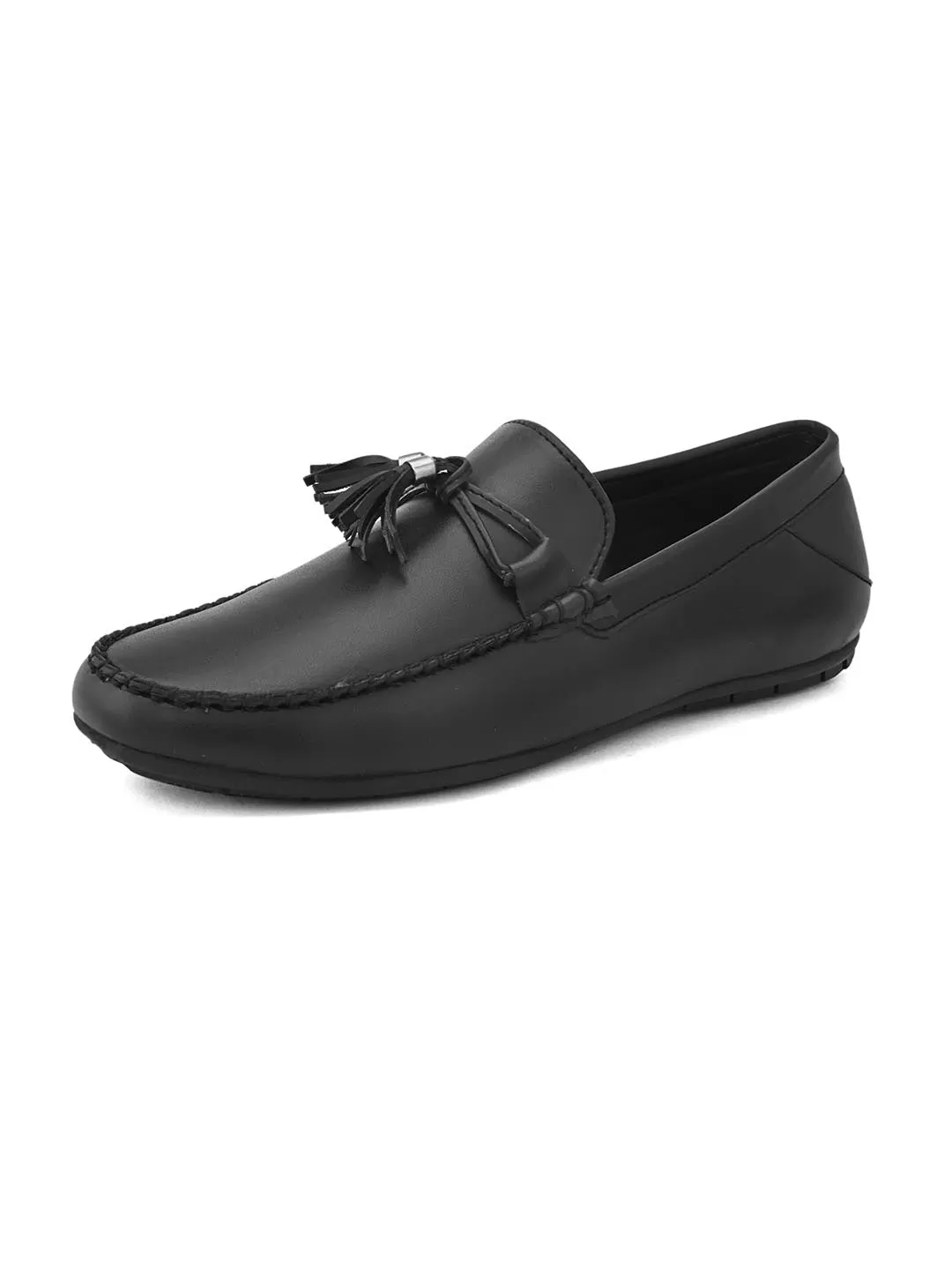 Alberto Torresi Synthetic Black Loafers For Men