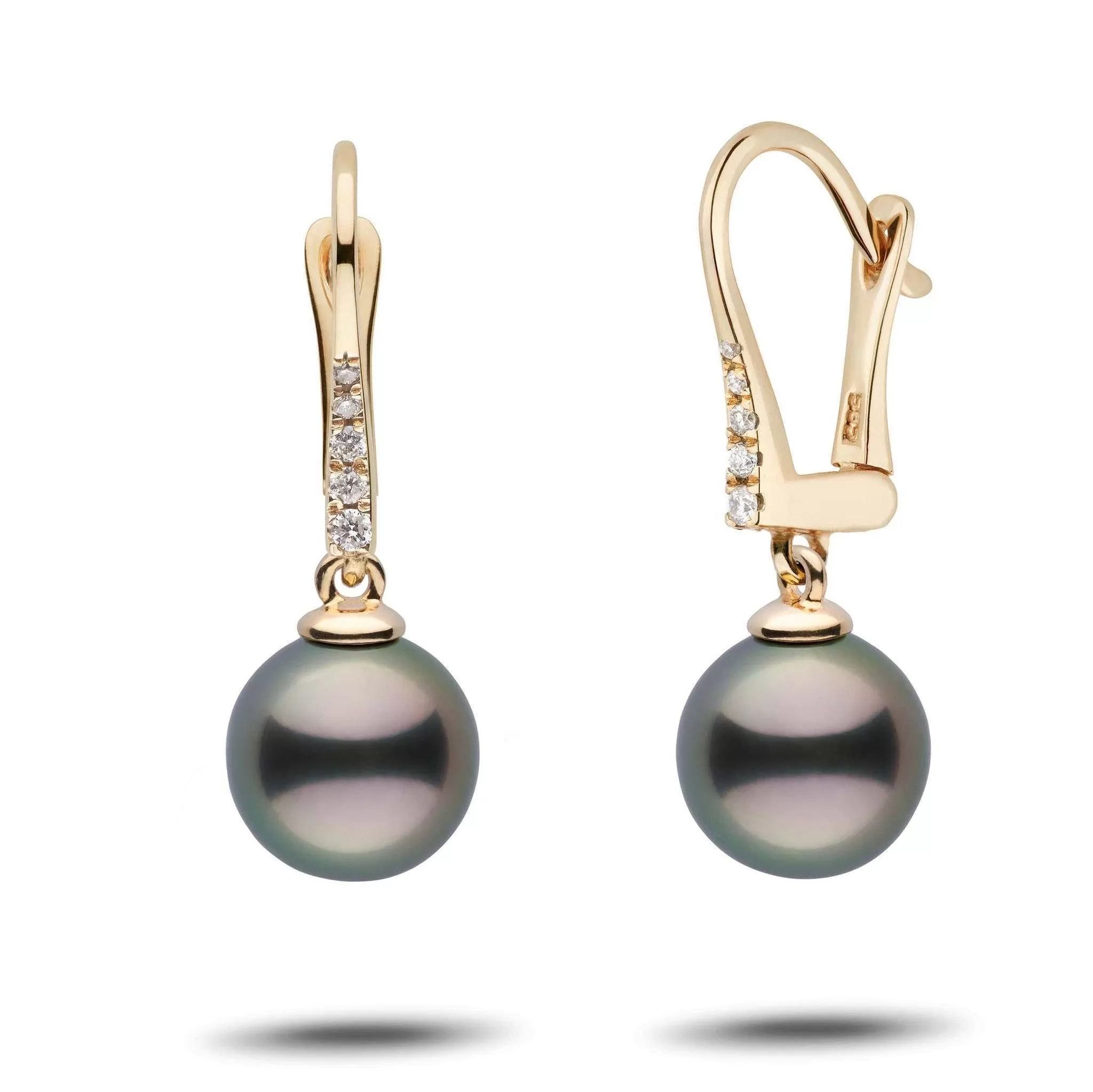 Allure Collection Tahitian 9.0-10.0 mm Pearl & Diamond Dangle Earrings