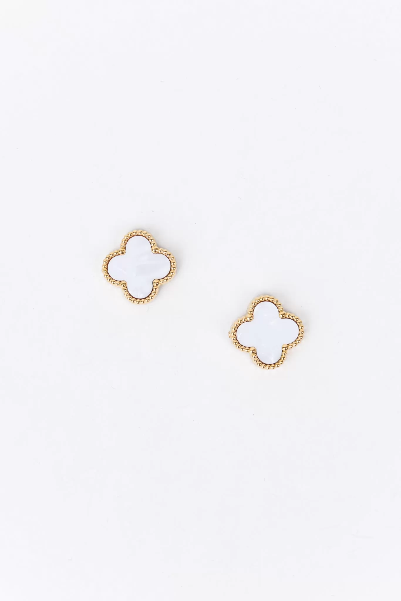 Alora Clover Earrings- White