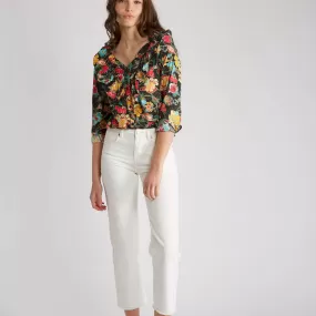 Andy & Lucy's Ruffle Collar Floral Button Up: A Wardrobe Essential!