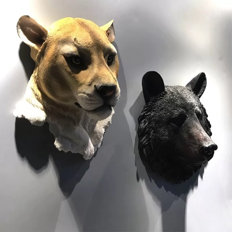 Animal Head Jamaica Interior Wall Decoration Statues