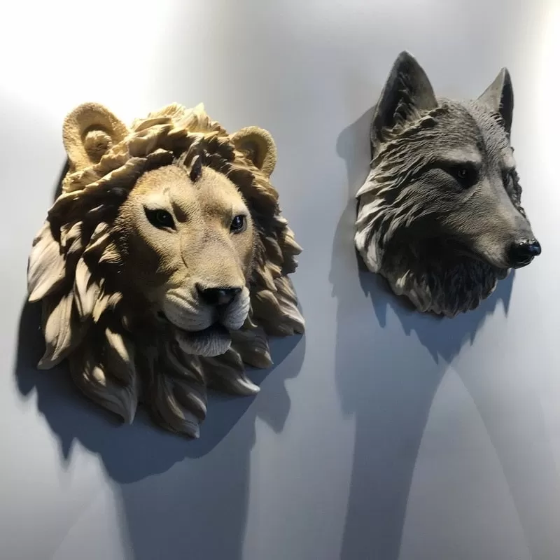 Animal Head Jamaica Interior Wall Decoration Statues