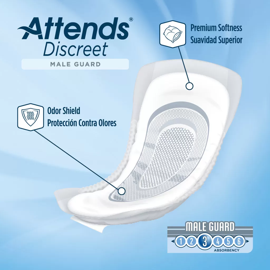 Attends Discreet Men's Guard, Level 3 Absorbency