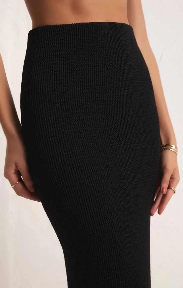 Aveen Crinkle Knit Stretch Midi Skirt