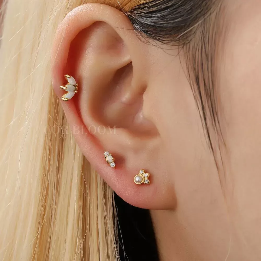 Baby Pearl Little Paw Flat Back Piercing (18G)