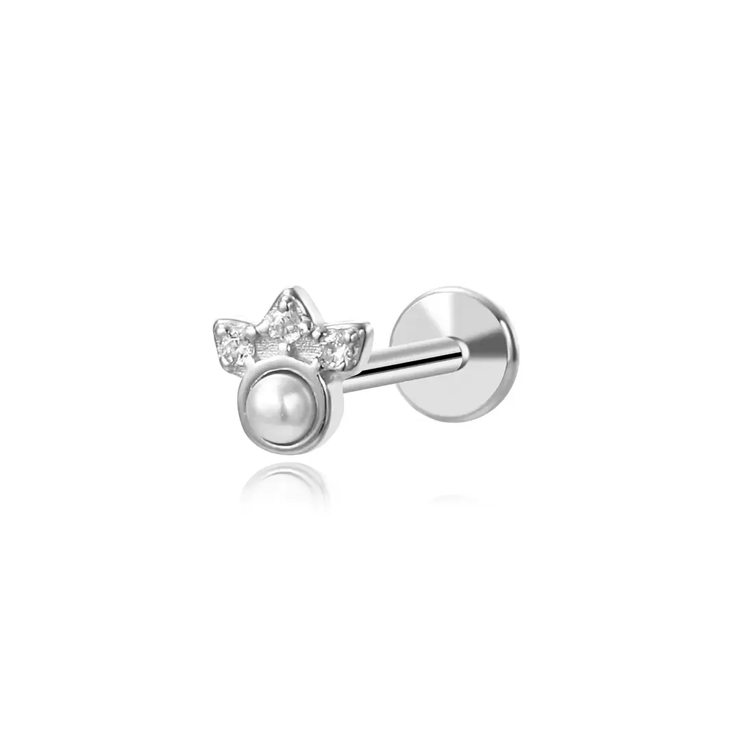 Baby Pearl Little Paw Flat Back Piercing (18G)