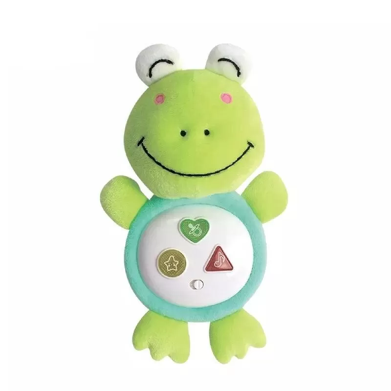 Baby sleeping soothing frog stuffed frog toy with light and music anime plush toys