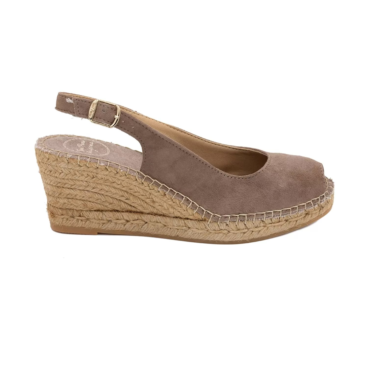 Basic Cushioned Suede Leather Wedge Espadrille for Women - Calpe