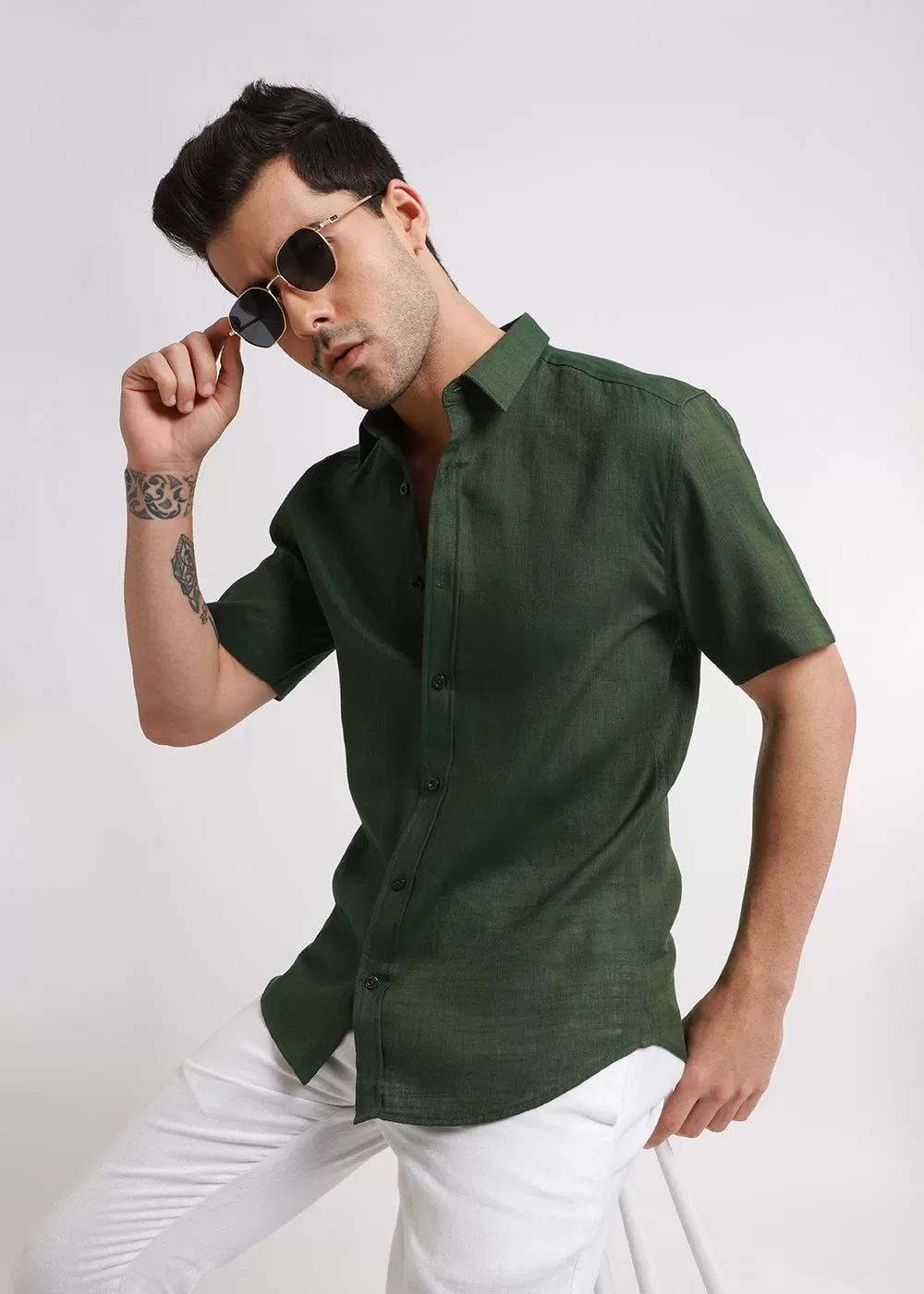 Batiste Green Linen shirt