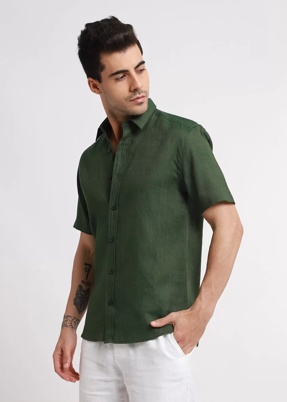 Batiste Green Linen shirt