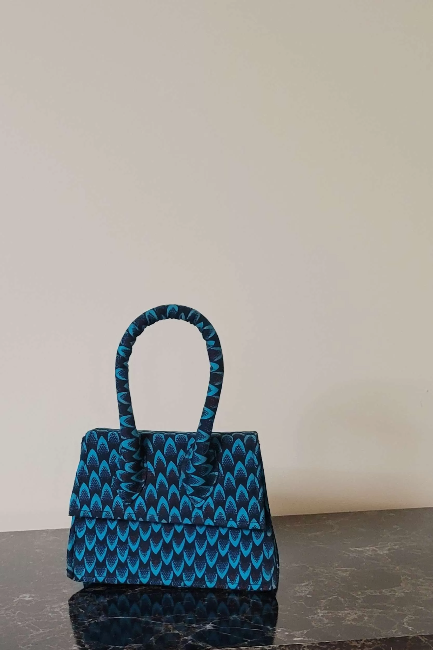 BENITA-DARK BLUE African Print Mini Bag