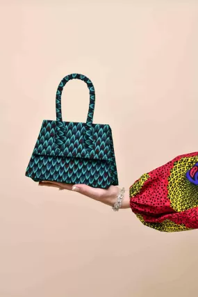 BENITA-DARK BLUE African Print Mini Bag