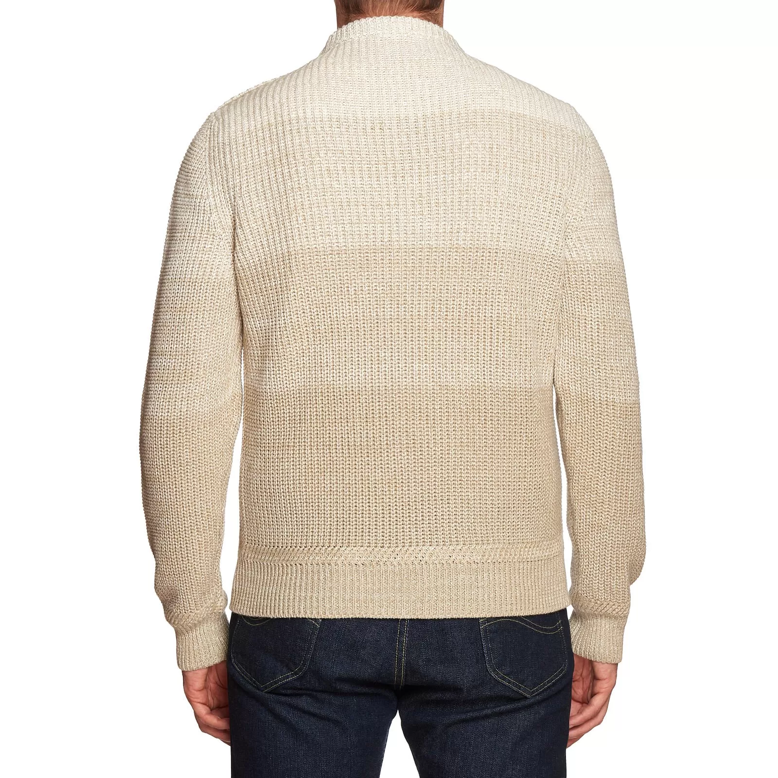 BERLUTI Paris Beige Linen-Cotton Knit Crewneck Sweater R50 NEW US M