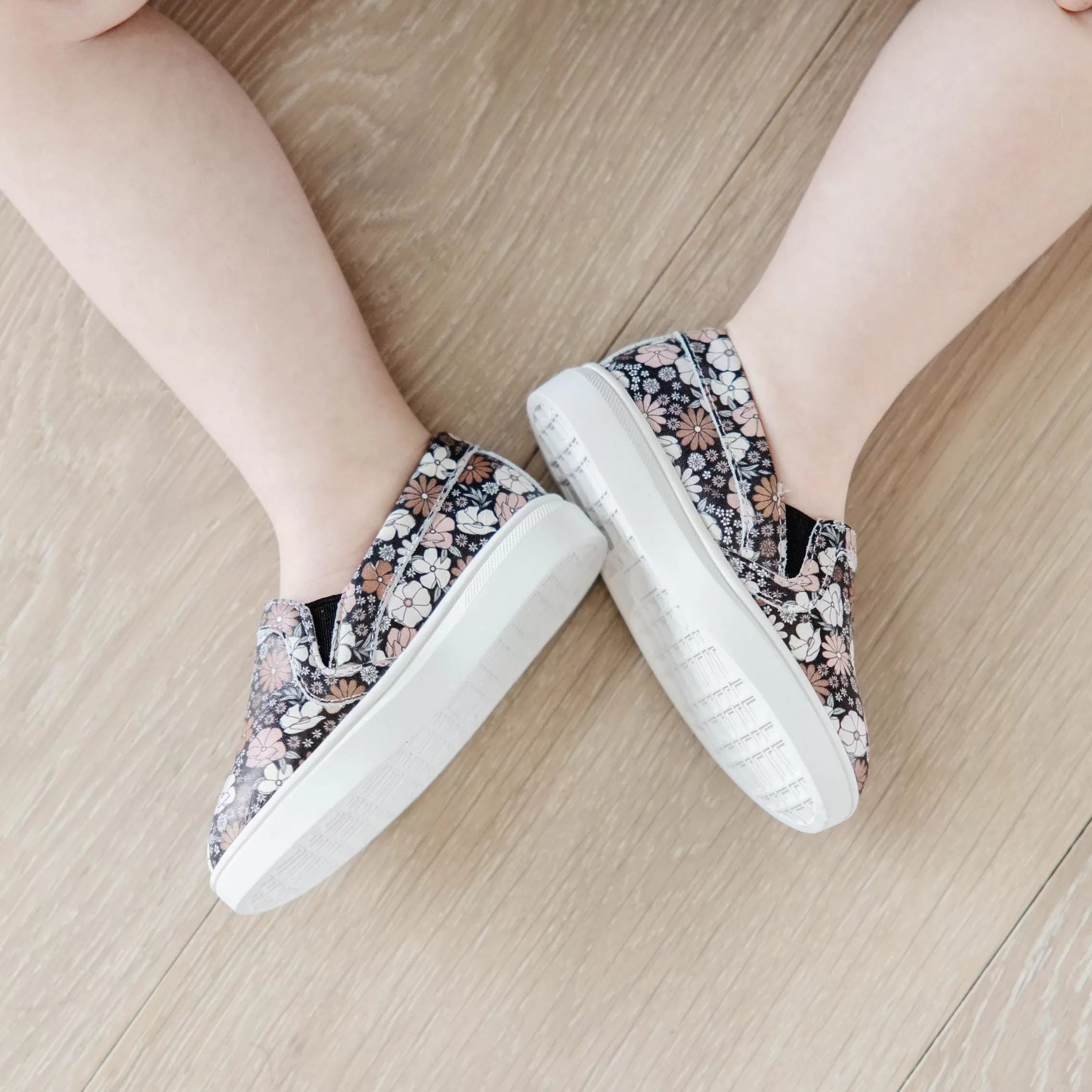 Black Floral - Slip On Sneaker