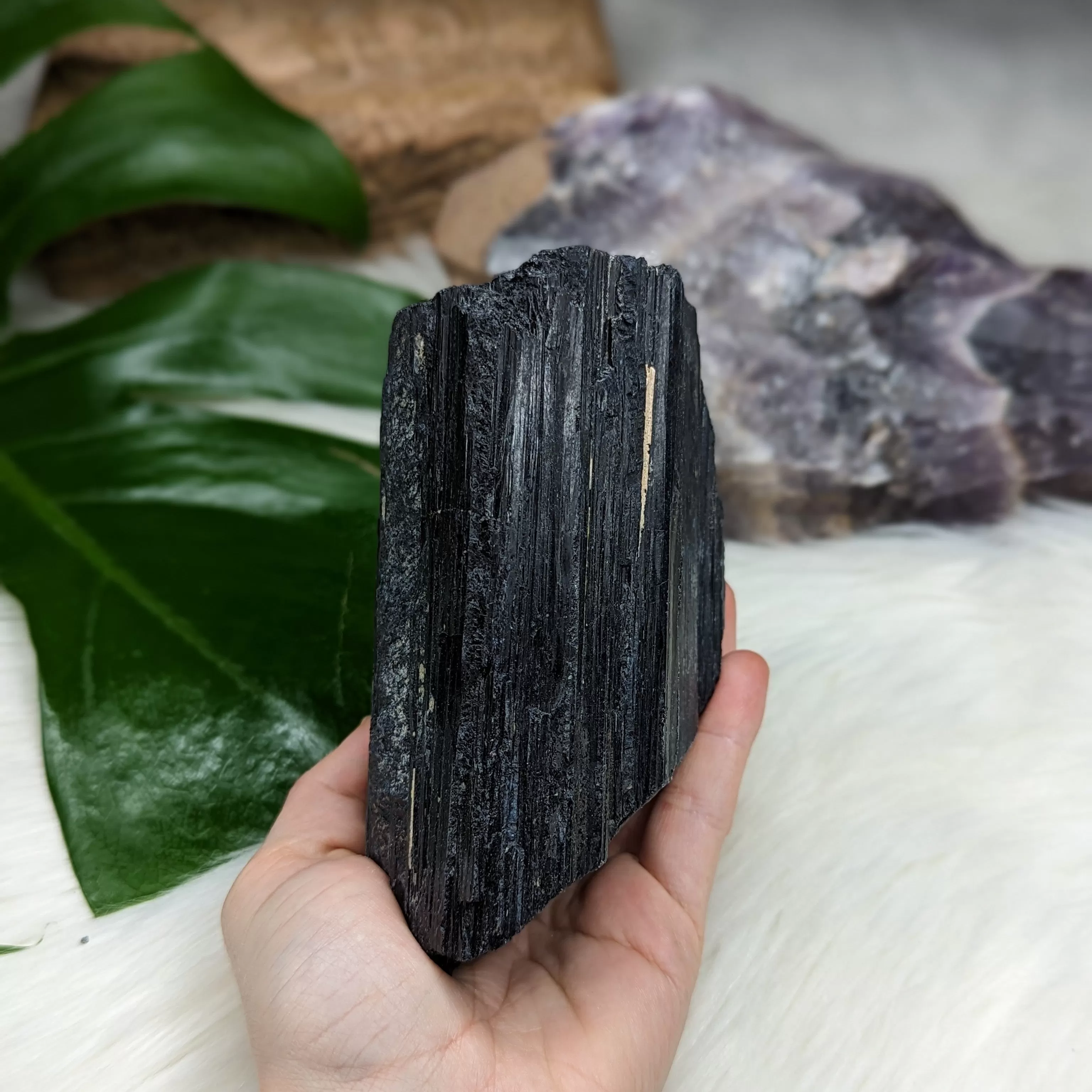 Black Tourmaline Natural Specimen- Large Statement Piece~ Dispels Negativity