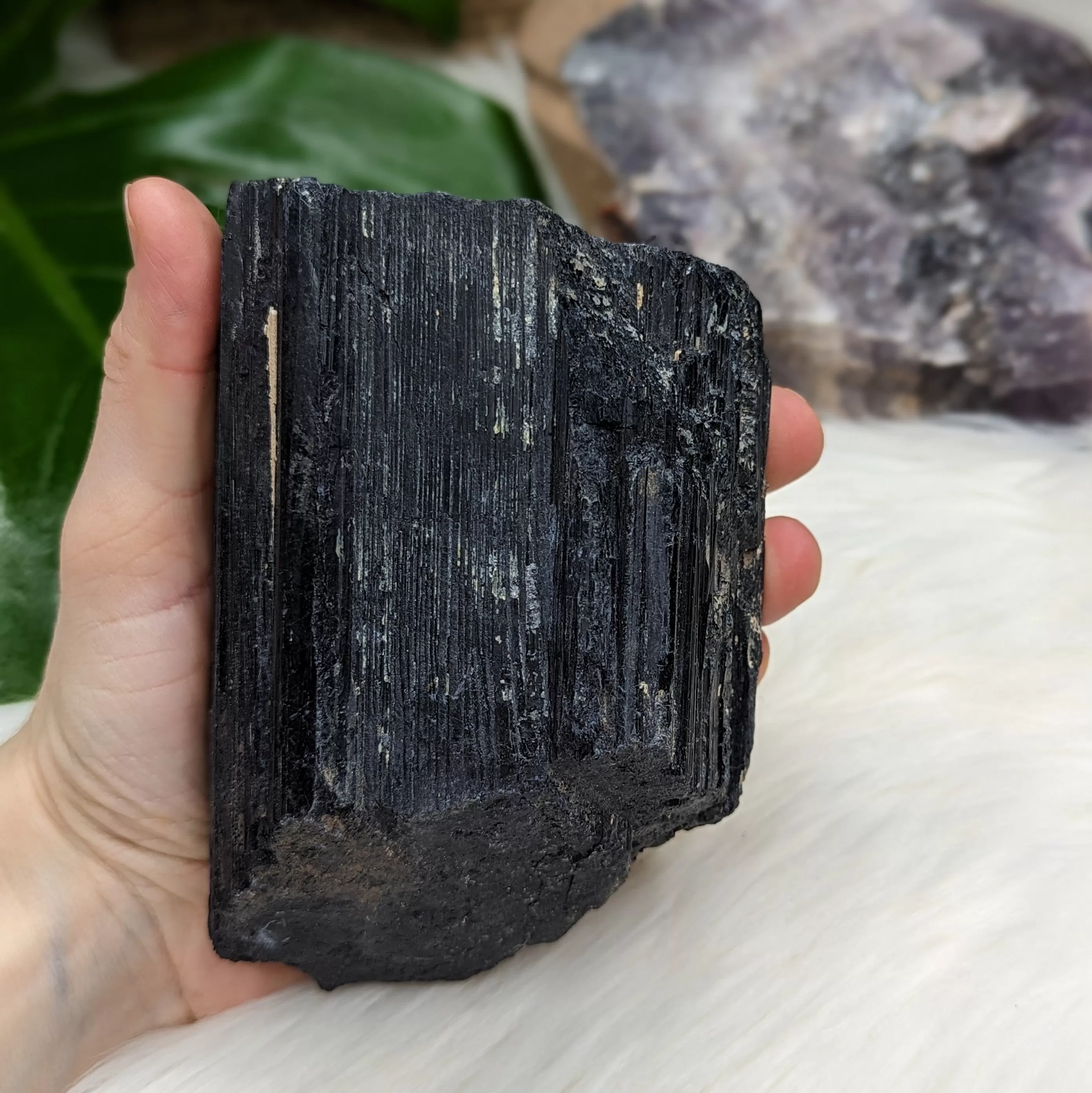 Black Tourmaline Natural Specimen- Large Statement Piece~ Dispels Negativity