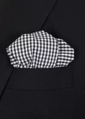 Black White Squares Pocket Square