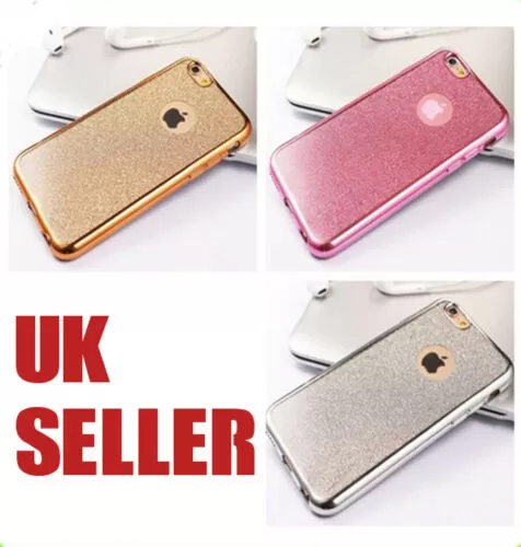 Bling iPhone ShockProof Silicone Case Cover Apple 6 6S Glitter Bumper Sides New