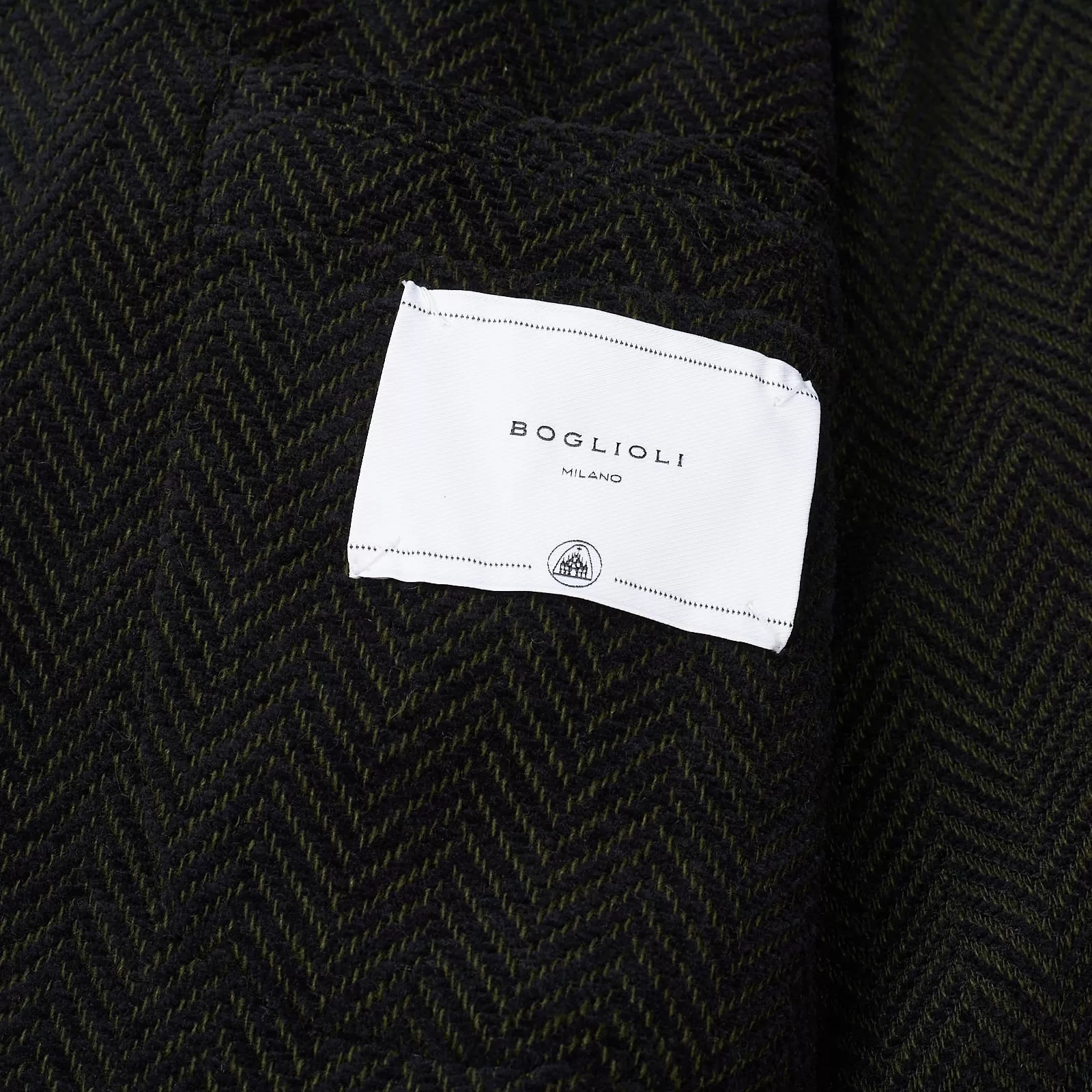 BOGLIOLI "Wear" Green Herringbone Cotton-Cashmere-Wool Unlined Pea Coat 50 NEW 40