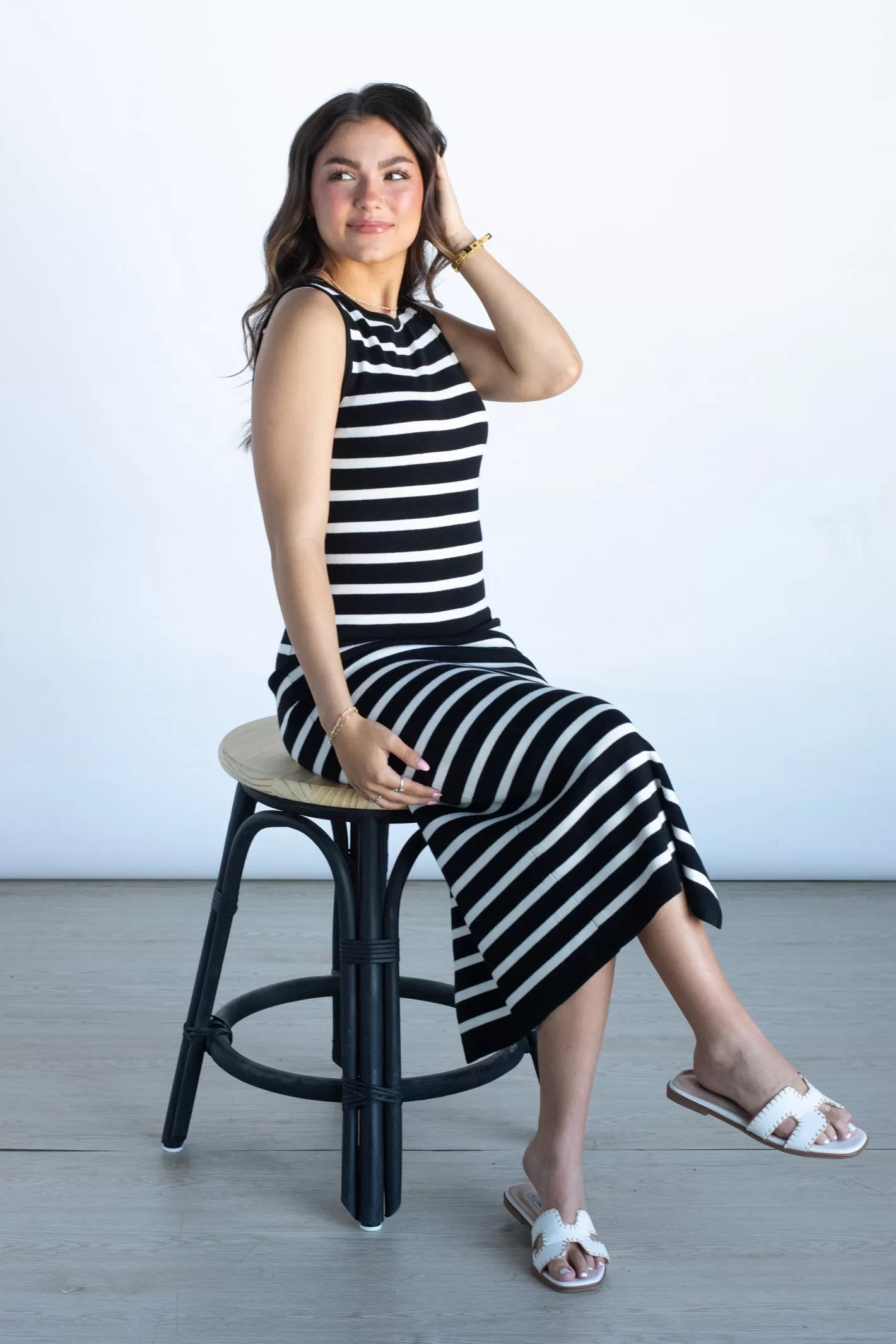 Brings You Back Striped Midi Dress