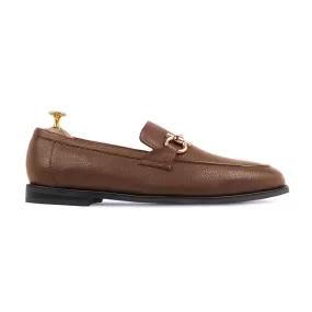 Bucharest - Men's Brown Pebble Grain Leather Loafer