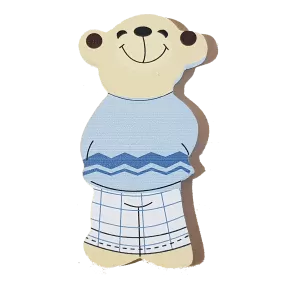 C&F Wooden Papa Bear Character - Blue Pyjamas