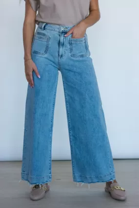 Can't Handle the Sass Light Wash Wide Leg Denim