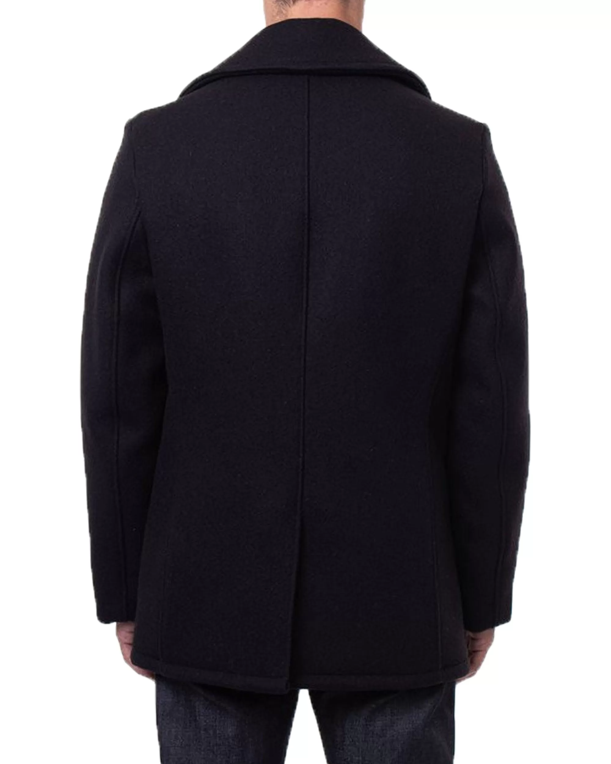 Cappotto Schott NYC Classic Melton Wool Navy Pea Coat