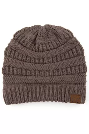 C.C Ribbed Kit Solid Color Beanie