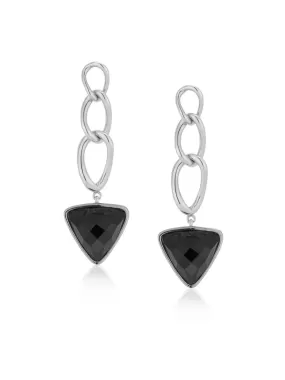 CHAIN AGATE EARRINGS | Silver