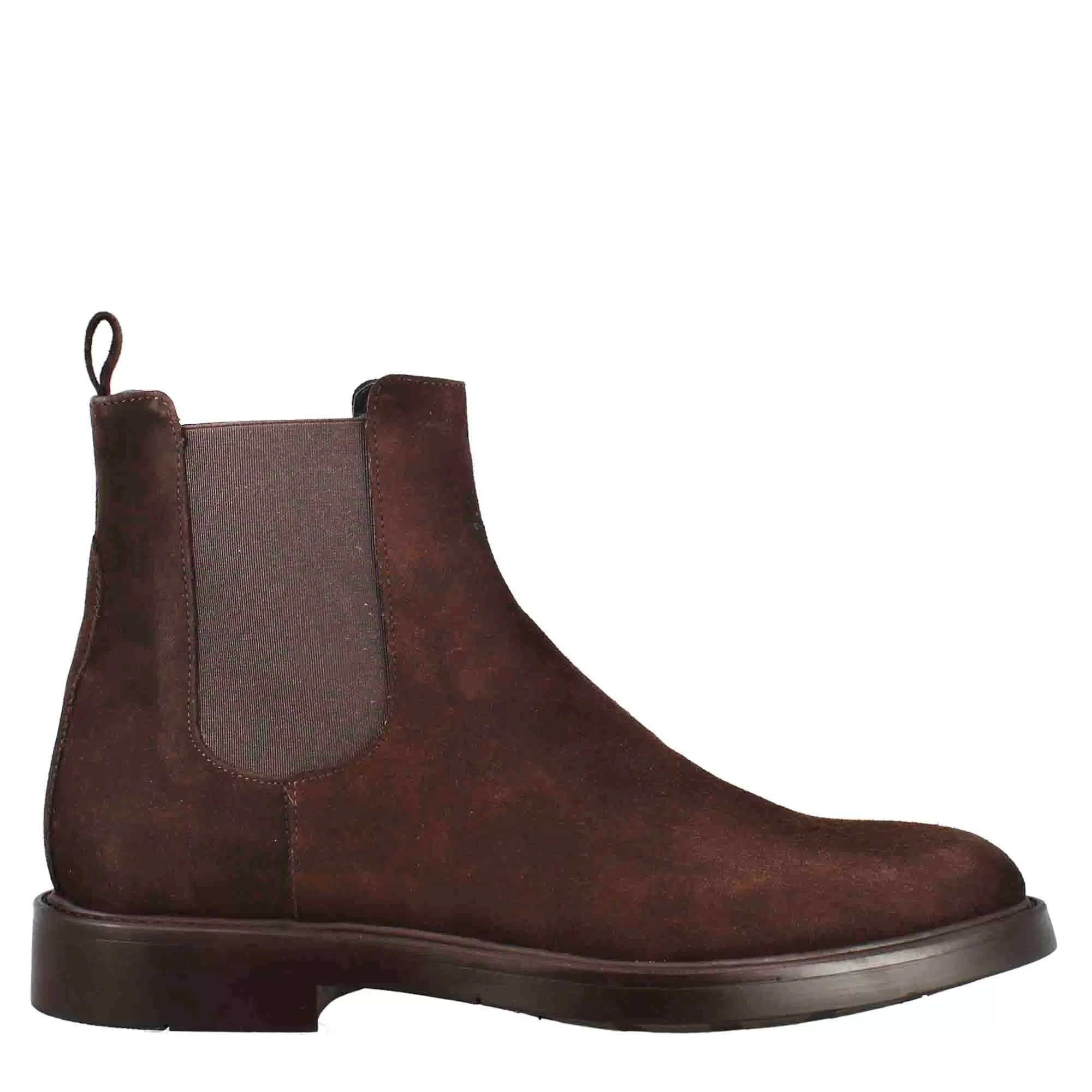 Chelsea boot da uomo in pelle scamosciata colore marrone scuro