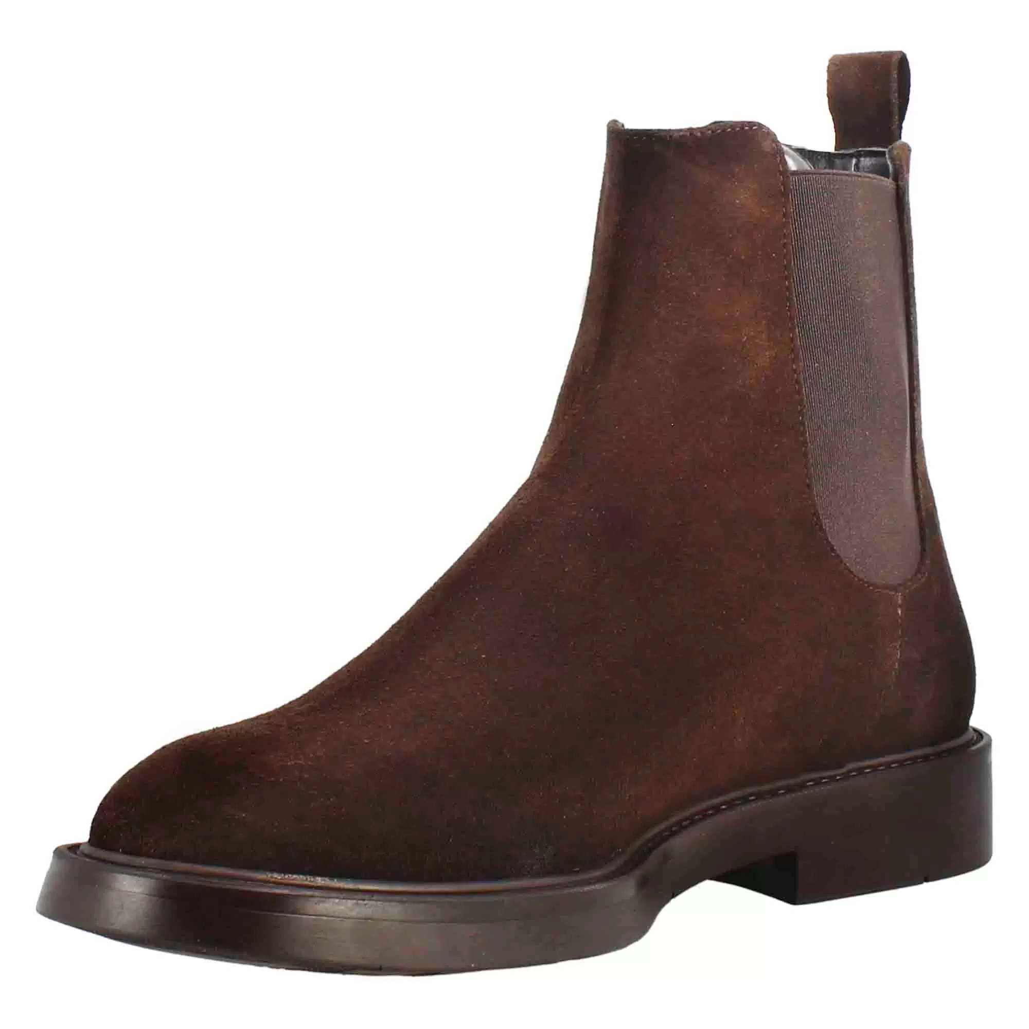 Chelsea boot da uomo in pelle scamosciata colore marrone scuro