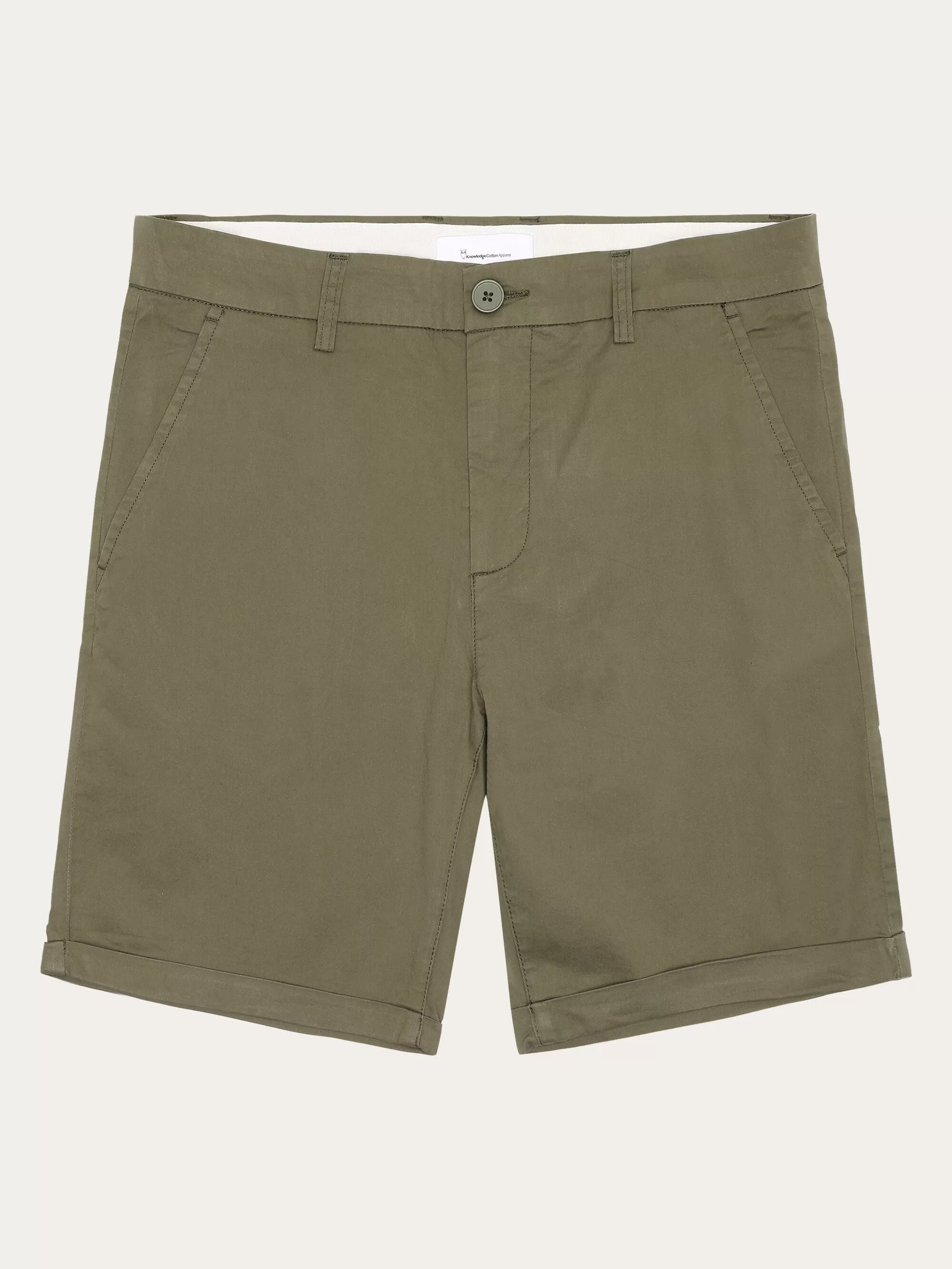 CHUCK regular chino poplin shorts - Burned Olive