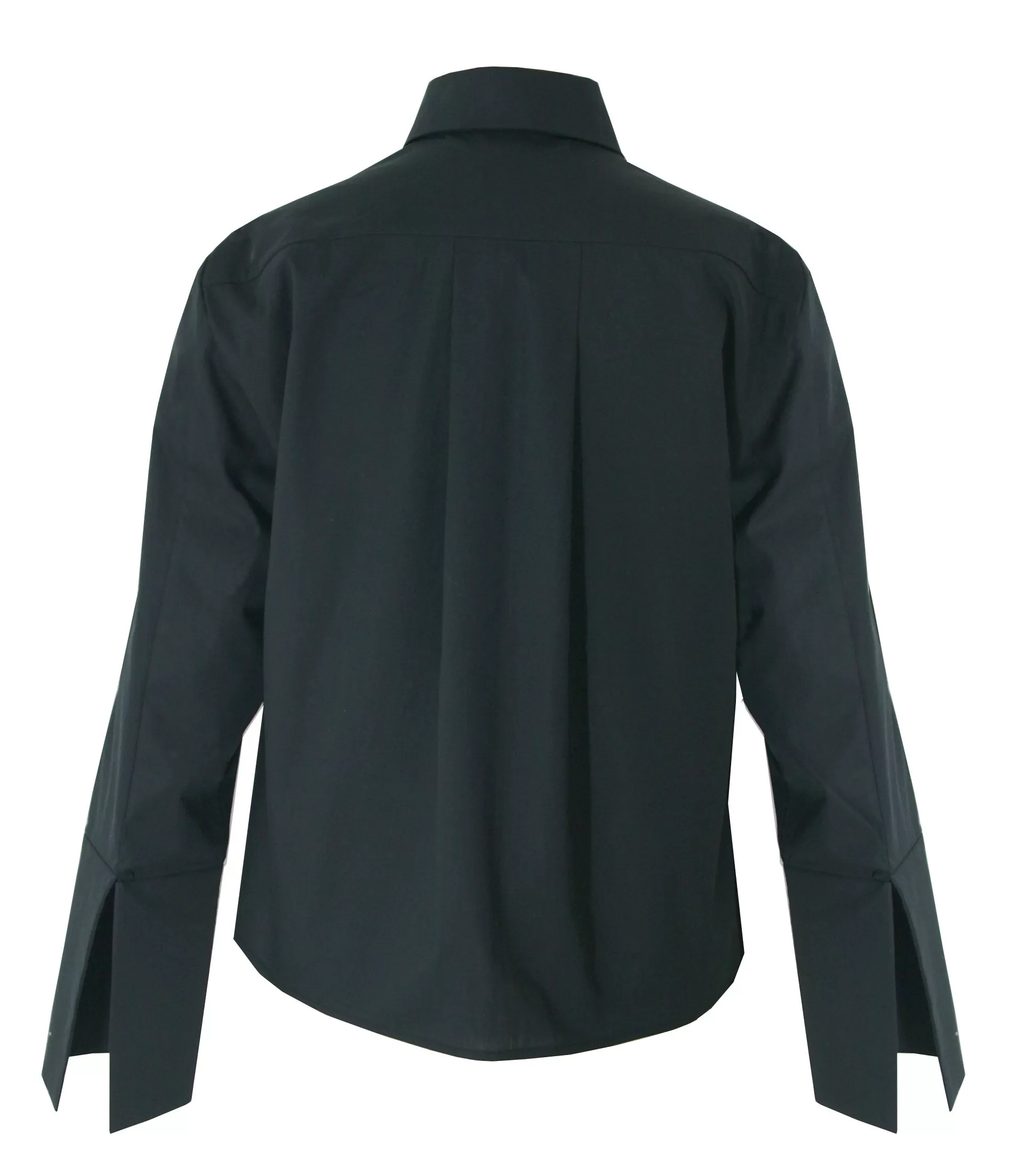 {Clearance Stock} Organic Cotton Cropped Long-Sleeve Shirt in Black